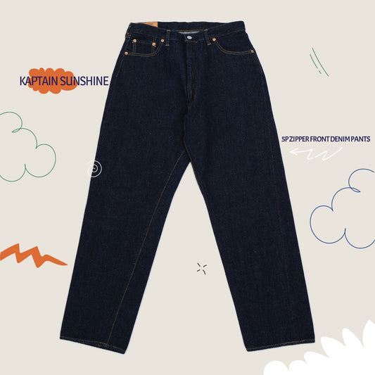 Discovering Timeless Craftsmanship with Kaptain Sunshine's 5P Zipper Front Denim Pants - Meadow